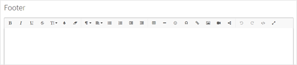 The footer WYSIWYG of a space.